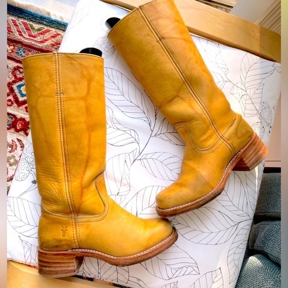 FRYE Banana campus boots yellow size 7 - Picture 4 of 16